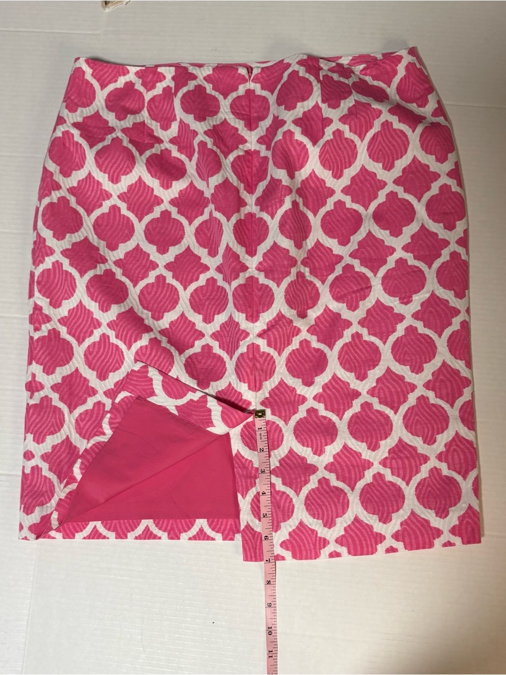Talbots Pink and White Moroccan-Style Pencil Skirt - Picture 8 of 8